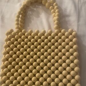 Elegant Cream Beaded Handbag